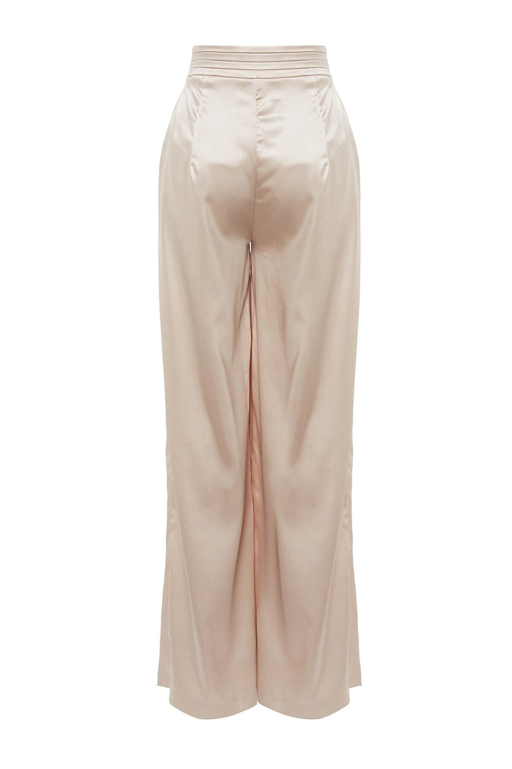 Trendyolmilla Bej Bol Paça Dokuma Saten Pantolon TPRSS23PL00001