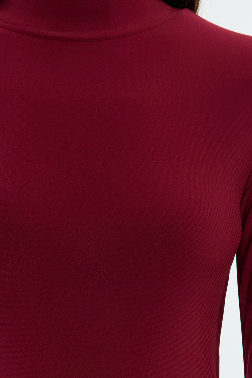 Trendyolmilla Siyah Fitted/Vücuda Oturan Uzun Kollu Dik Yaka Fitilli Esnek Örme Bluz TWOAW25BZ00078