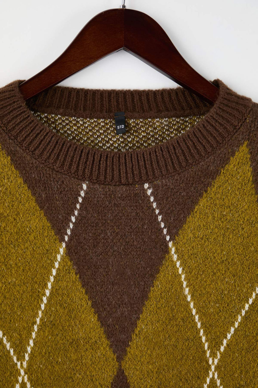 Kahverengi Baklava Desenli Triko Kazak TWOAW26KZ00289