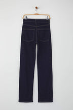 Trendyolmilla Siyah Normal Bel Geniş Paça Orta Esnek Straight Smoke Jeans TWOAW26JE00085