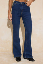 Trendyolmilla Mavi*002 Süper Yüksek Bel Comfort/Esnek Flare Jeans TWOSS23JE00064