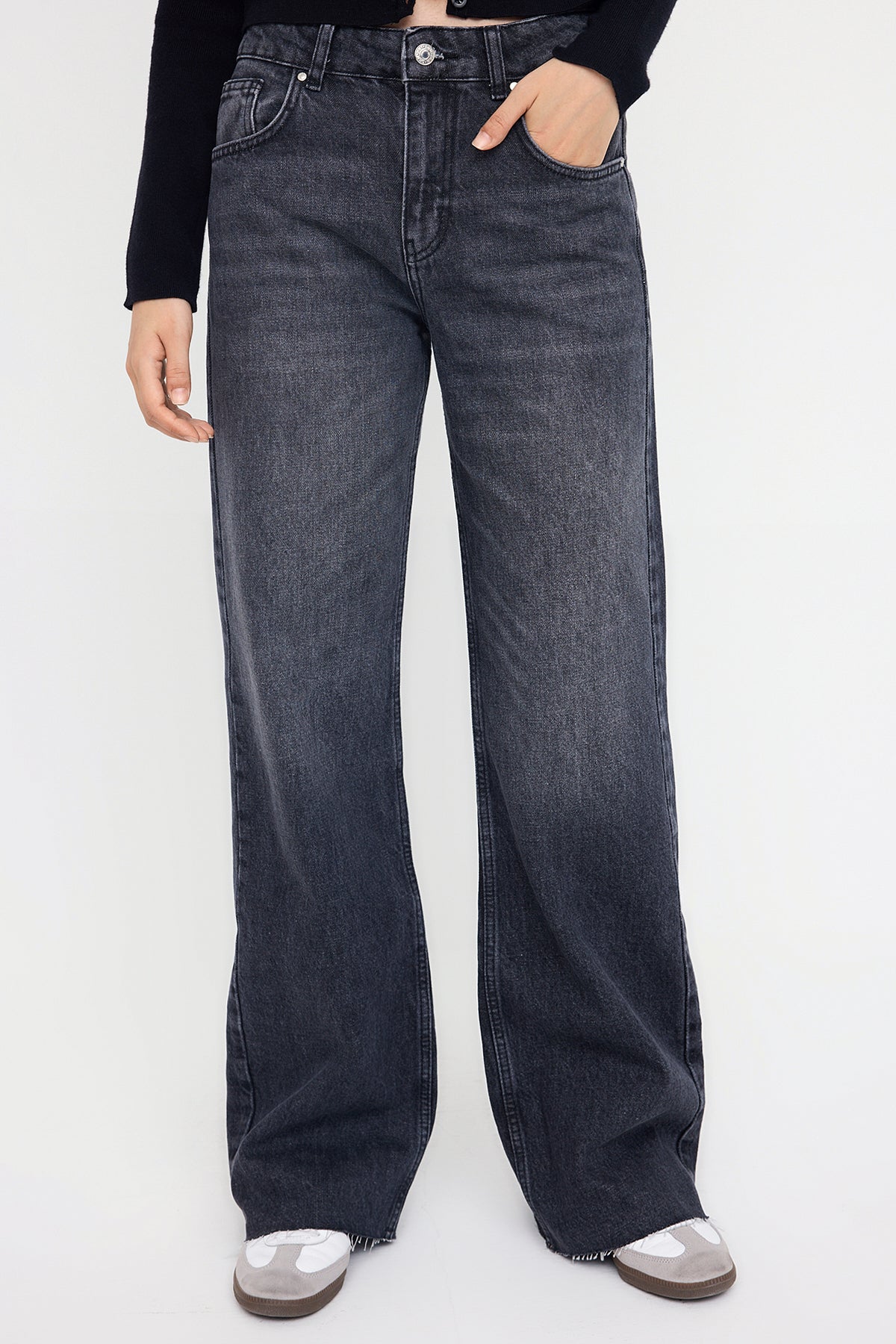 Trendyolmilla Mavi*001 Normal Bel Geniş Paça Wide Leg Jeans TWOAW26JE00078
