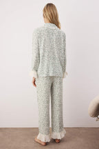 Trendyolmilla Mavi Çiçekli Viskon Dokuma Pijama Takımı THMAW26PT00185