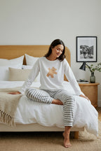 Trendyolmilla Pembe %100 Pamuklu Ayıcıklı Örme Pijama Takımı THMAW21PT0302