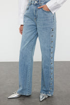 Mavi More Sustainable Aksesuar Detaylı Yüksek Bel Wide Leg Jeans TWOAW25JE00028