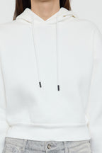 Trendyolmilla Siyah Kalın İçi Polarlı Kapüşonlu Rahat Kesim Crop Basic Örme Sweatshirt TWOAW24SW00105
