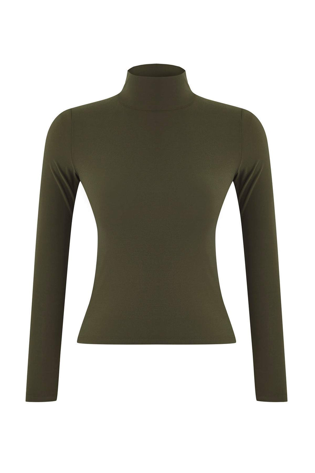 Trendyolmilla Siyah Fitted/Vücuda Oturan Uzun Kollu Dik Yaka Fitilli Esnek Örme Bluz TWOAW25BZ00078