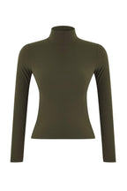 Trendyolmilla Siyah Fitted/Vücuda Oturan Uzun Kollu Dik Yaka Fitilli Esnek Örme Bluz TWOAW25BZ00078