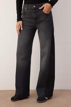 Trendyolmilla Özel Koleksiyon Mavi Yüksek Bel Renk Bloklu Wide Leg Geniş Paça Jeans TWOAW26JE00099