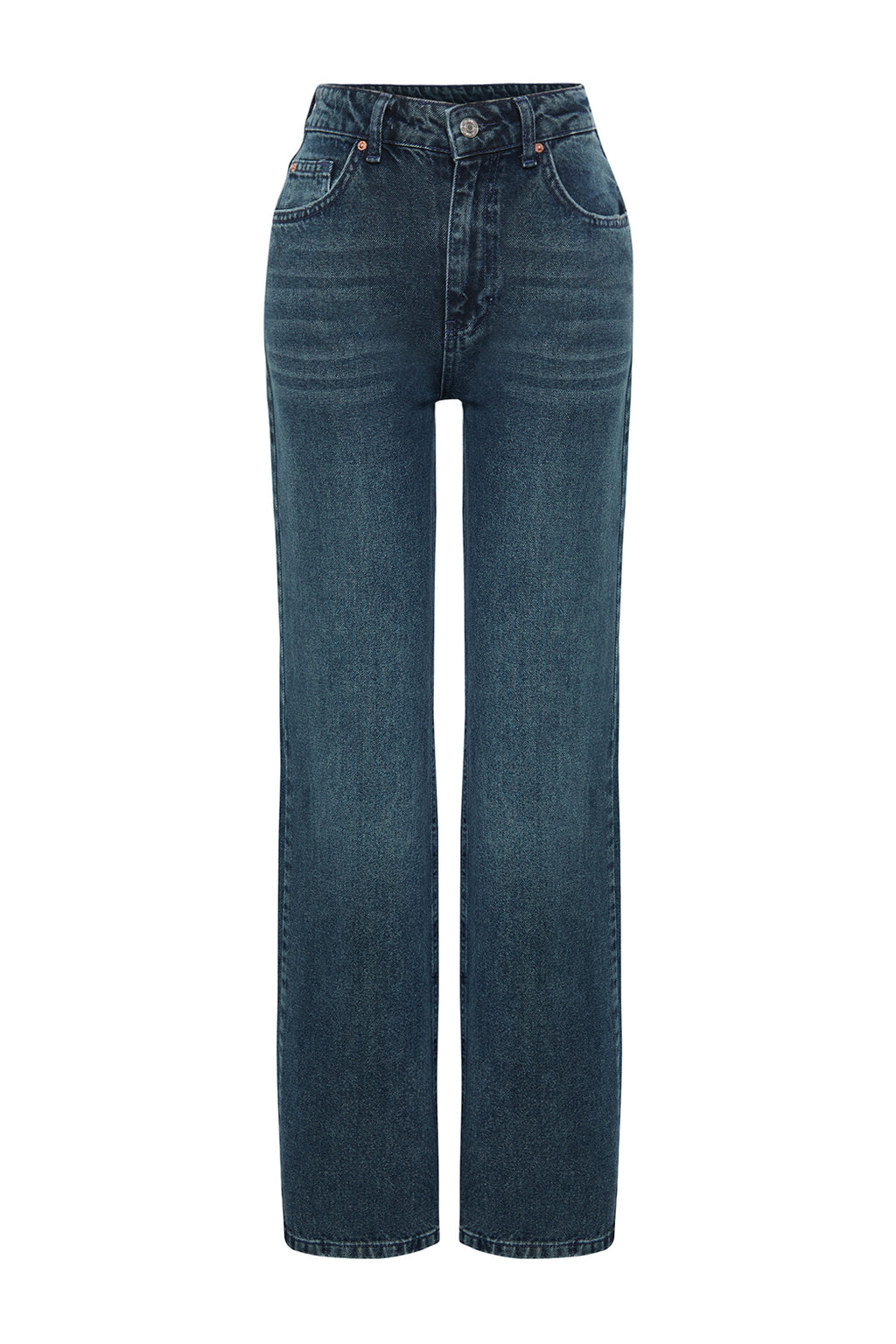 Trendyolmilla Ekru Yüksek Bel Wide Leg Jeans TWOSS24JE00080