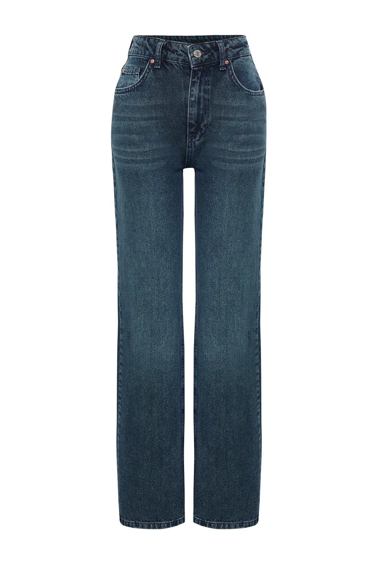 Trendyolmilla Ekru Yüksek Bel Wide Leg Jeans TWOSS24JE00080