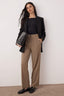 Trendyolmilla Bej Wide Leg Geniş Paça Pileli Dokuma Pantolon TWOAW25PL00105
