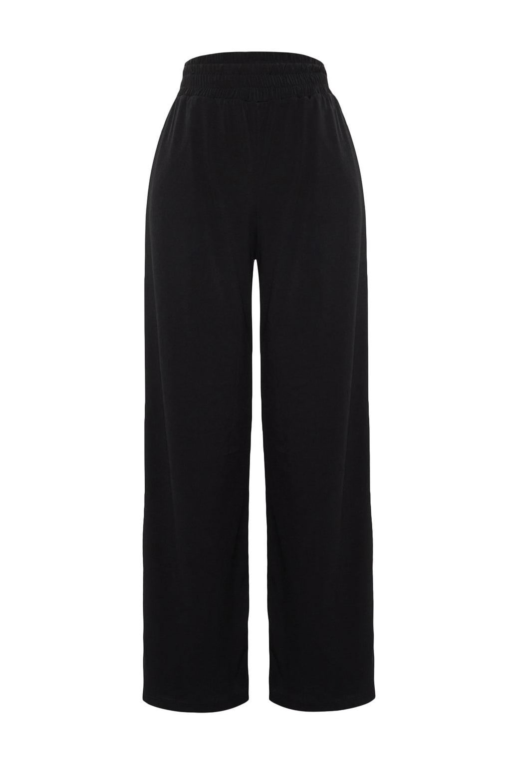 Trendyolmilla Lacivert Wide Leg/Rahat Kesim Yüksek Bel Esnek Pantolon TWOSS23PL00129