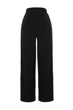 Trendyolmilla Lacivert Wide Leg/Rahat Kesim Yüksek Bel Esnek Pantolon TWOSS23PL00129