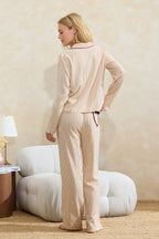 Bordo-Çok Renkli %100 Pamuklu Çiçekli Kalp Detaylı Viskon Dokuma Pijama Takımı THMSS26PT00006