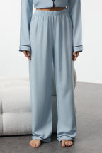Trendyolmilla Bordo Kalp Nakışlı Biyeli Viskon Dokuma Pijama Takımı THMAW25PT00179
