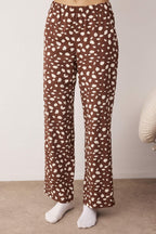 Trendyolmilla Pudra %100 Pamuklu Leopar Desenli Gömlek-Pantolon Örme Pijama Takımı THMAW21PT0489