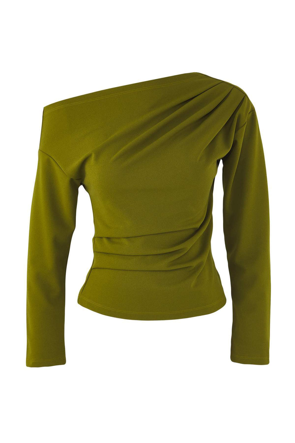 Trendyolmilla Kırmızı Büzgü/Drape Detaylı Dökümlü Asimetrik Yaka Örme Bluz TWOAW26BZ00138