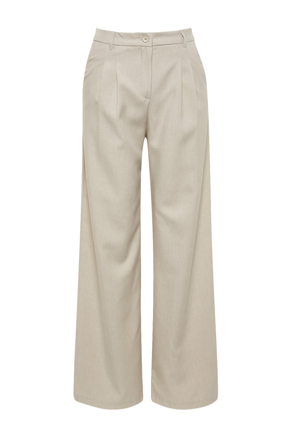 Trendyolmilla Vizon Wide Leg/Geniş Paça Pilili Dokuma Pantolon TWOAW22PL0475