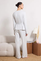 Trendyolmilla Açık Mavi 3'lü Dantelli Viskon Örme Pijama Takımı THMSS26PT00056