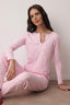 Trendyolmilla Pembe Pamuklu Likralı Yumuşak Tuşe Kalpli Baby Overlok Detaylı Örme Pijama TakımıTHMAW26PT00166