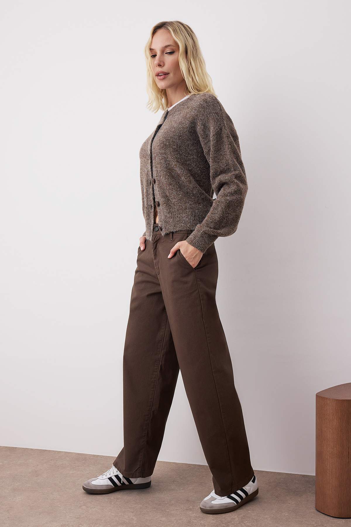 Kahverengi Normal Bel Baggy Jeans TWOAW26JE00198 Secondary image