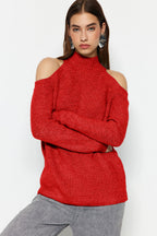 Trendyolmilla Lacivert Simli Pencere/Cut Out Detaylı Triko Kazak TWOAW20XS0006