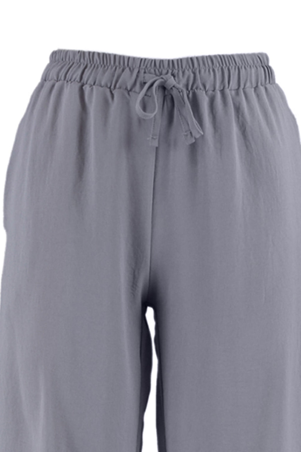 Gri Beli Lastikli Wide Leg/Geniş Paça Dokuma Pantolon TWOSS21PL0248
