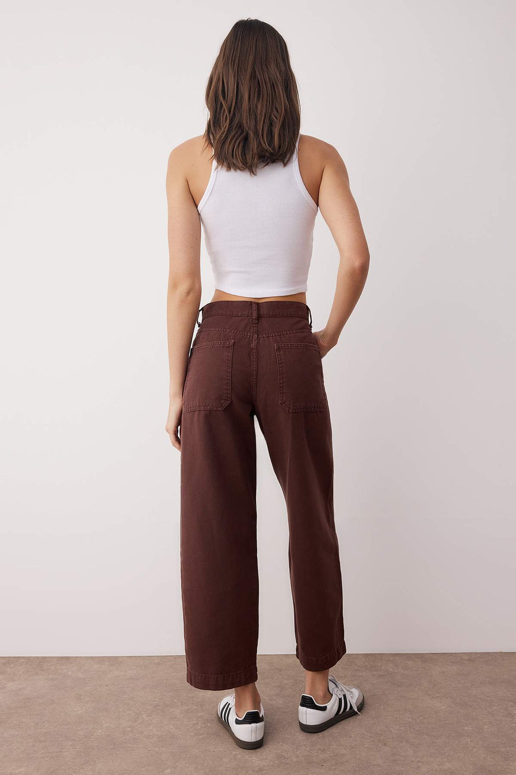 Kahverengi Yüksek Bel Cep Detaylı Loose Baggy Jeans TWOAW26JE00123