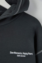 Teen Antrasit Baskılı Yıkamalı Overszie/Geniş Kalıp Kapüşonlu Örme Sweatshirt TWOAW26SW00173