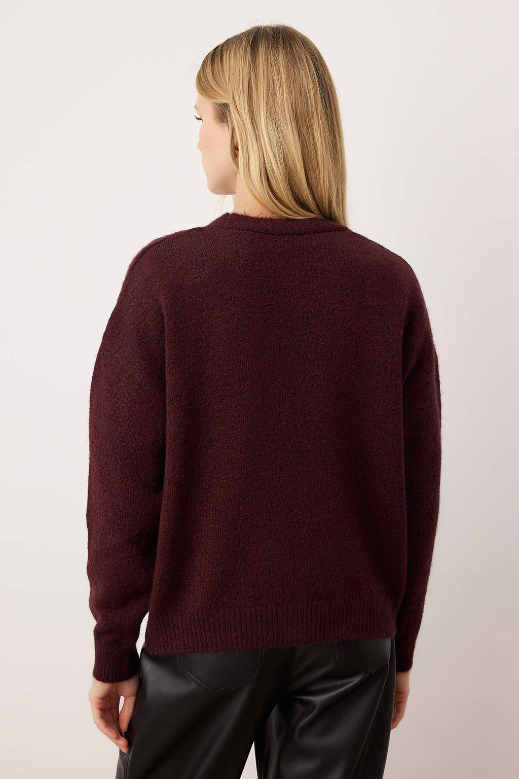 Trendyolmilla Wardrobe Essentials Bordo Alpaca Karışımlı Basic Triko Hırka TWOAW26HI00265