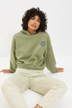 Trendyolmilla Mint Sırt Baskı Detaylı Kapüşonlu Kalın İçi Polarlı Örme Sweatshirt TWOAW22SW0711