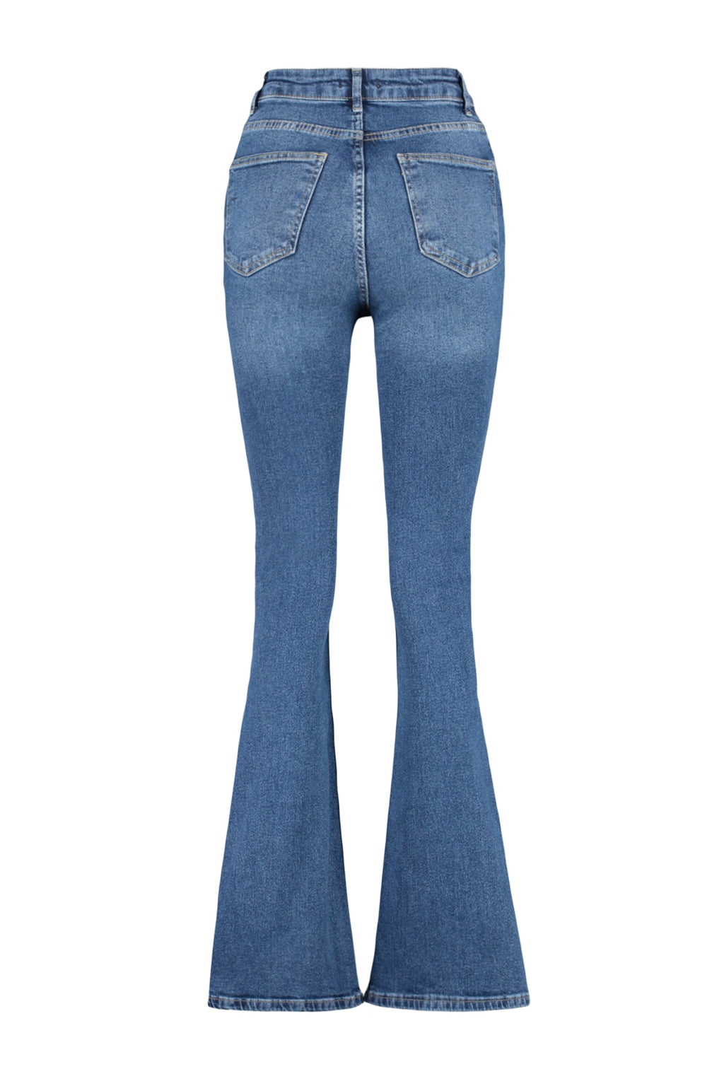 Trendyolmilla More Sustainable Koyu Mavi Yüksek Bel Orta Esnek Flare İspanyol Paça Jeans TWOSS23JE00063