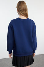 Trendyolmilla Bordo Regular/Normal Kalıp Nakışlı Kalın Örme Sweatshirt TWOAW25SW00050