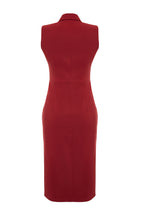 Trendyolmilla Petrol Vücudu Saran Ceket Yaka Midi Dokuma Elbise TWOSS23EL02256