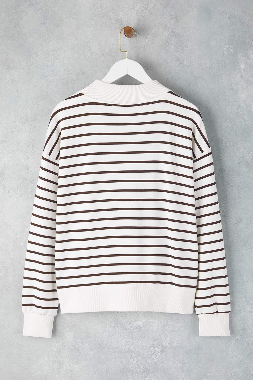 Trendyolmilla Zümrüt Yeşili Çizgili Oversize/Geniş Kalıp Örme Sweatshirt TWOAW26SW00102