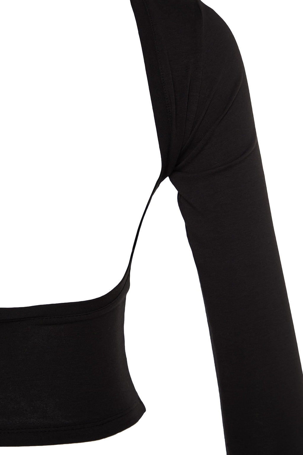 Siyah Derin Sırt Dekolteli Fitted/Vücuda Oturan Pamuklu Esnek Örme Bluz TWOAW24BZ00173