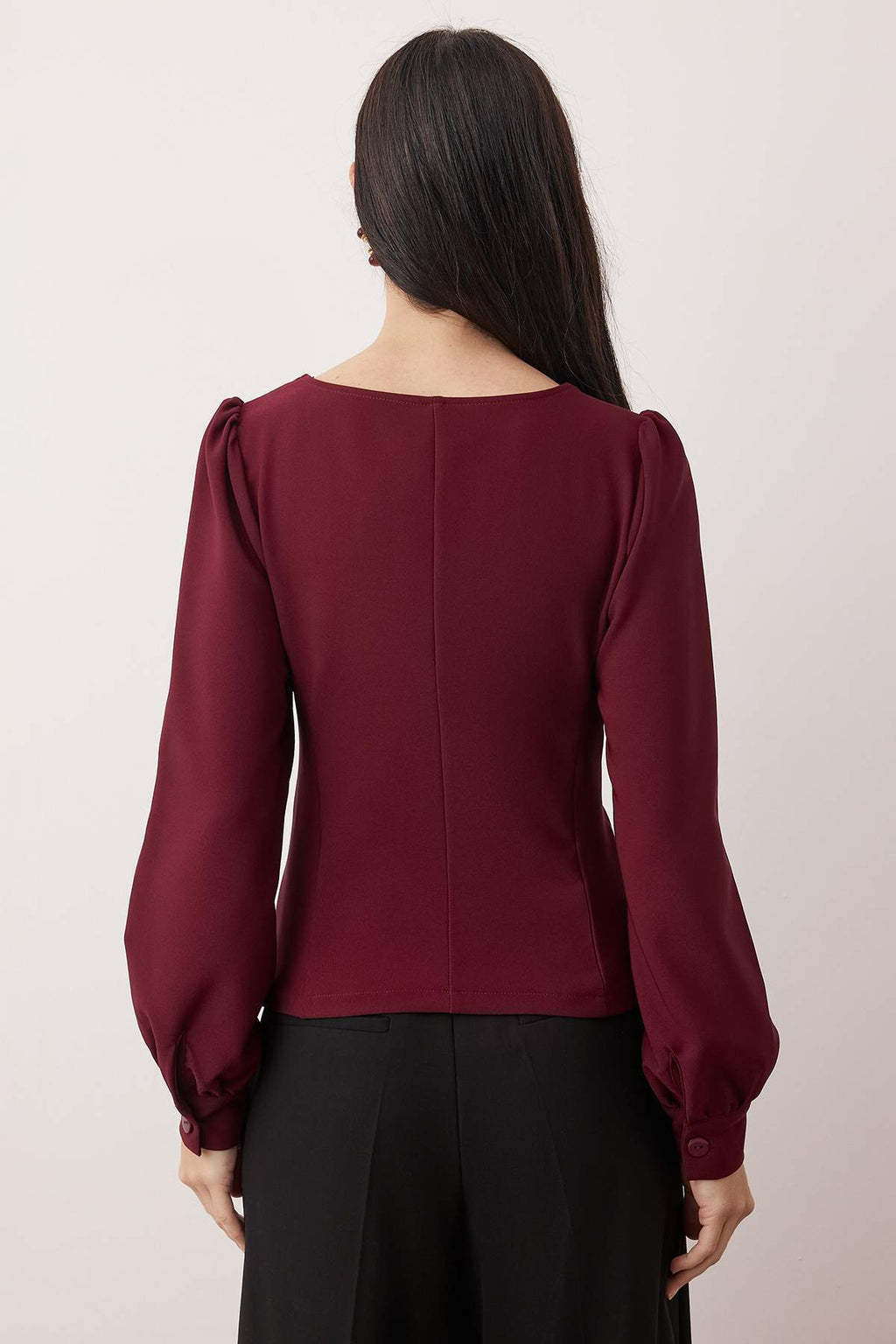 Trendyolmilla Haki Büzgü Detaylı Dokuma Bluz TWOAW23BZ00633 B