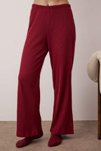 Trendyolmilla Bordo Fitilli Örme Pijama Takımı THMAW21PT0684