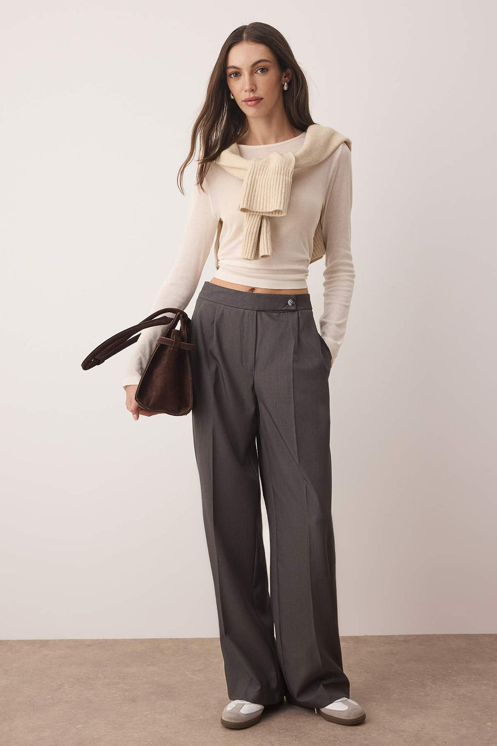 Trendyolmilla Siyah Wide Leg/Geniş Paça Yüksek Bel  Pantolon TWOAW26PL00036