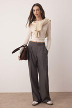 Trendyolmilla Siyah Wide Leg/Geniş Paça Yüksek Bel  Pantolon TWOAW26PL00036