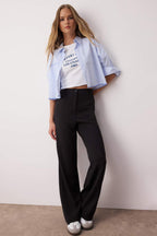 Trendyolmilla Beyaz  Wide Leg/Geniş Paça Bootcut Dokuma Kumaş Pantolon TWOAW21PL0332