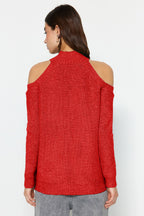 Trendyolmilla Lacivert Simli Pencere/Cut Out Detaylı Triko Kazak TWOAW20XS0006