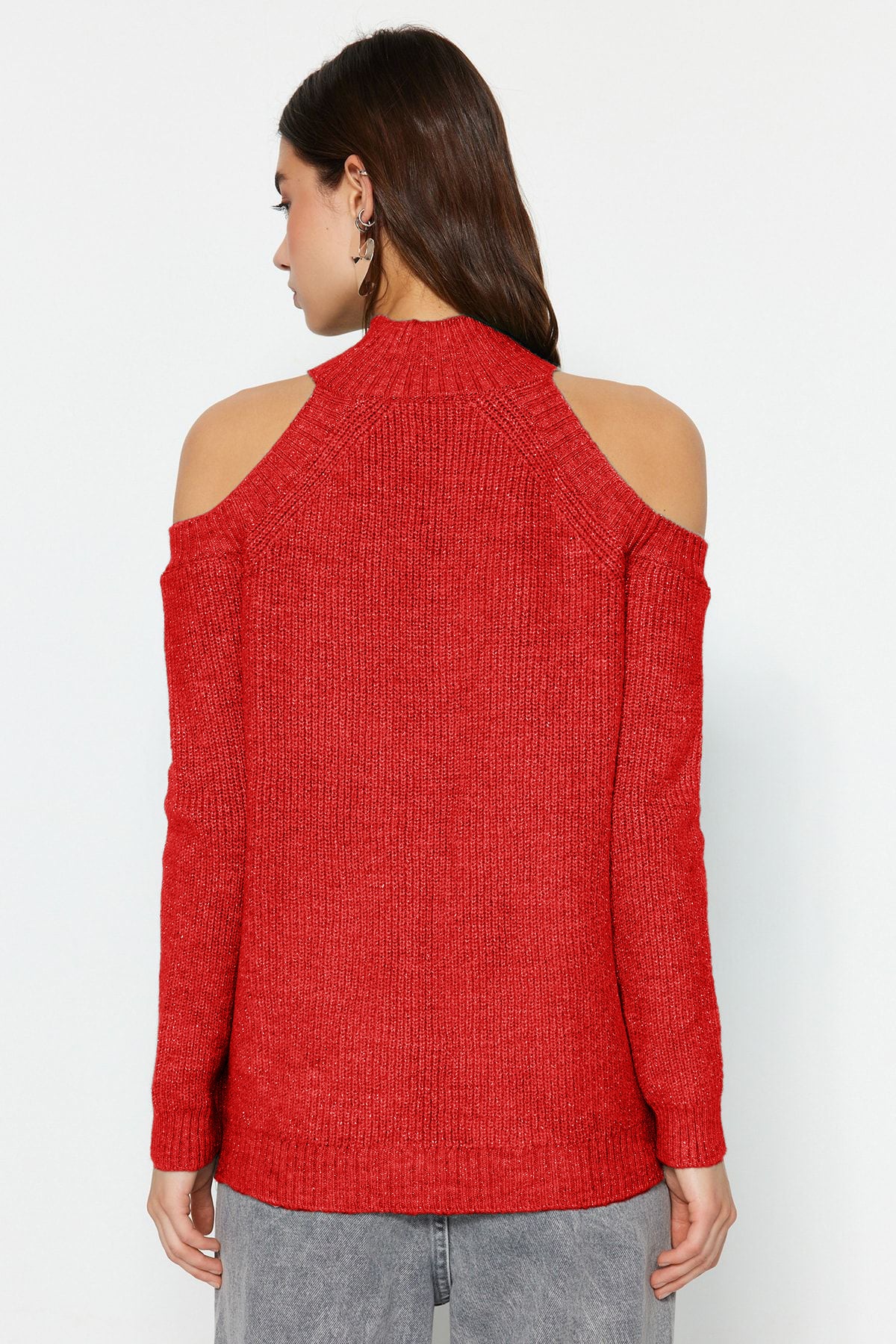 Trendyolmilla Lacivert Simli Pencere/Cut Out Detaylı Triko Kazak TWOAW20XS0006