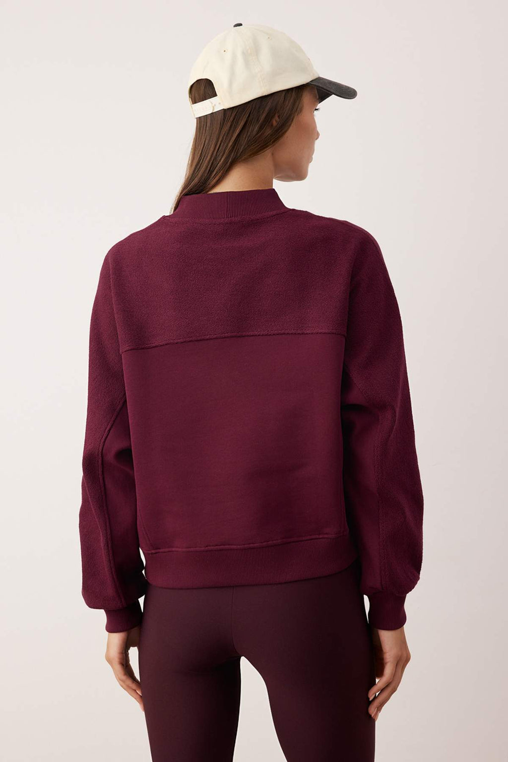 Trendyolmilla Mürdüm Premium Oversize/Geniş Kalıp Dik Yaka Kalın İçi Polarlı Örme Sweatshirt TWOAW26SW00205