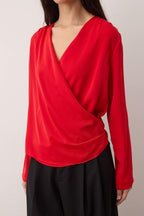 Trendyolmilla Siyah Kruvaze Saten Dokuma Bluz TWOAW24BZ00423