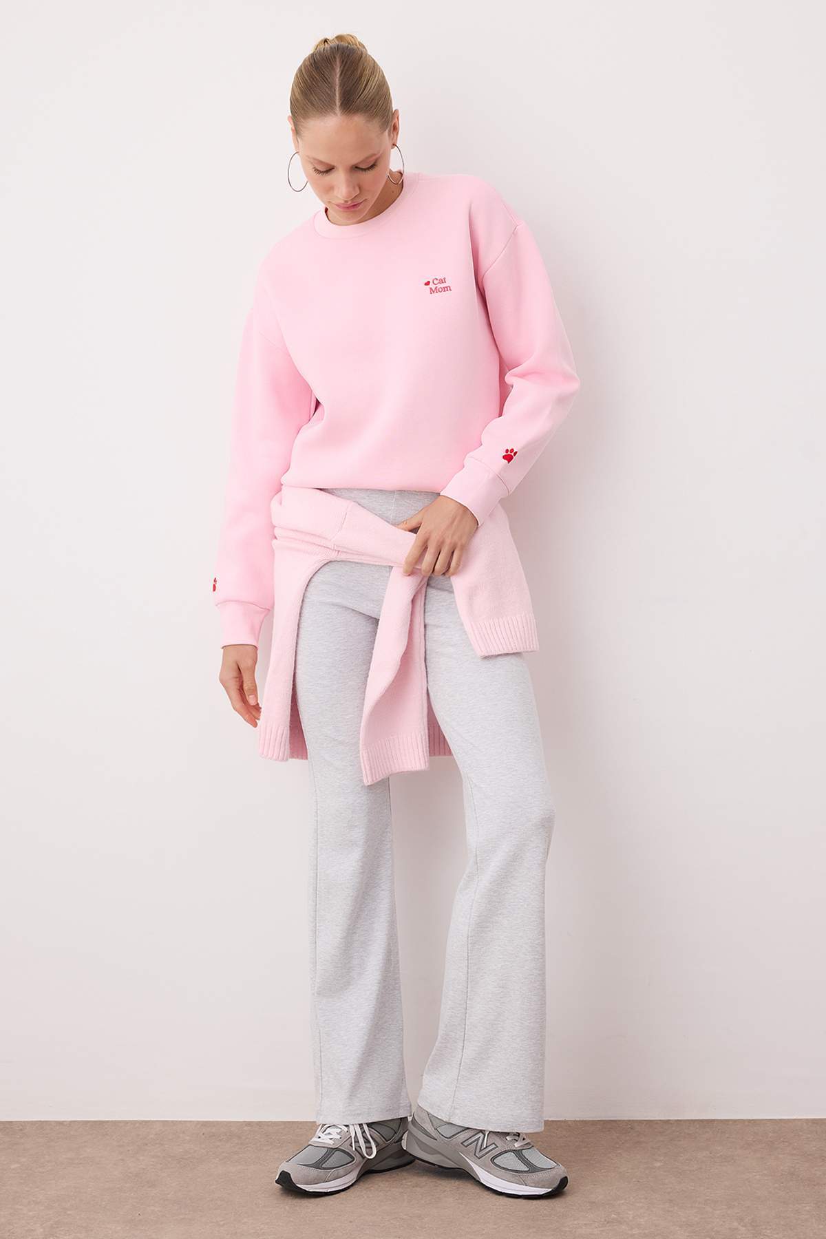 Trendyolmilla Kar Melanj Örme Sweatshirt TWOAW26SW00200