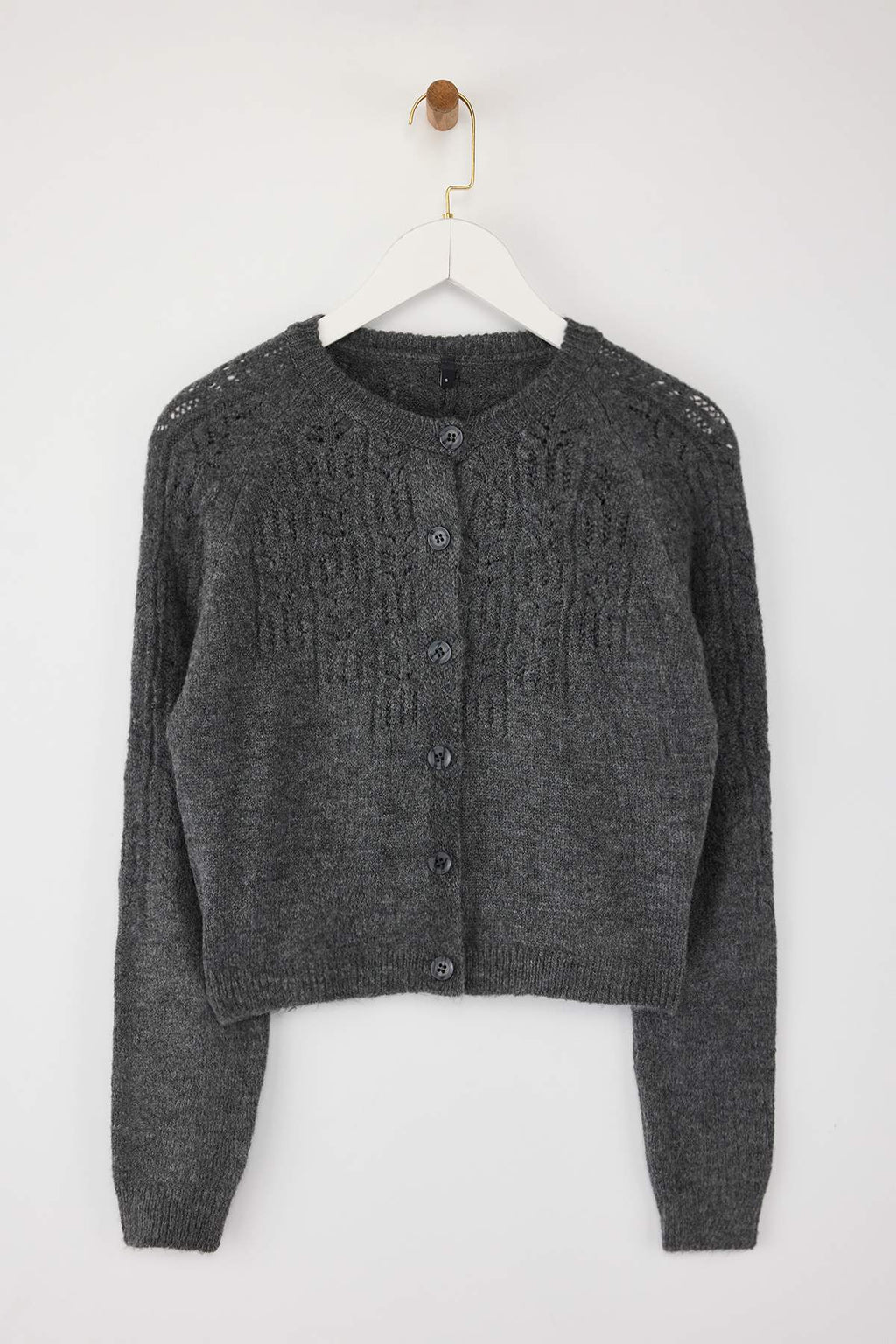 Trendyolmilla Tarçın Yumuşak Dokulu Ajurlu/Delikli Triko Hırka TWOAW21HI0020