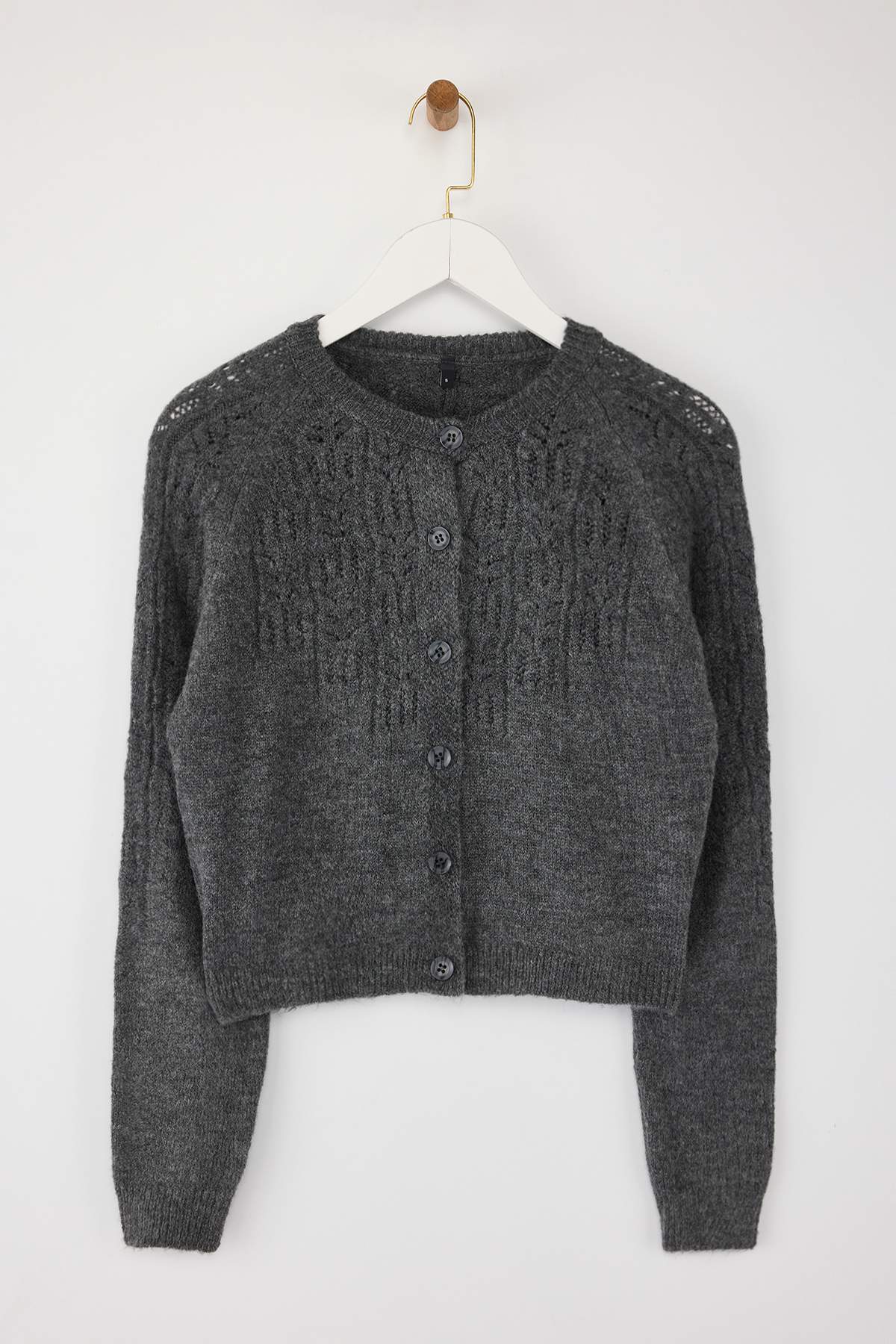 Trendyolmilla Tarçın Yumuşak Dokulu Ajurlu/Delikli Triko Hırka TWOAW21HI0020