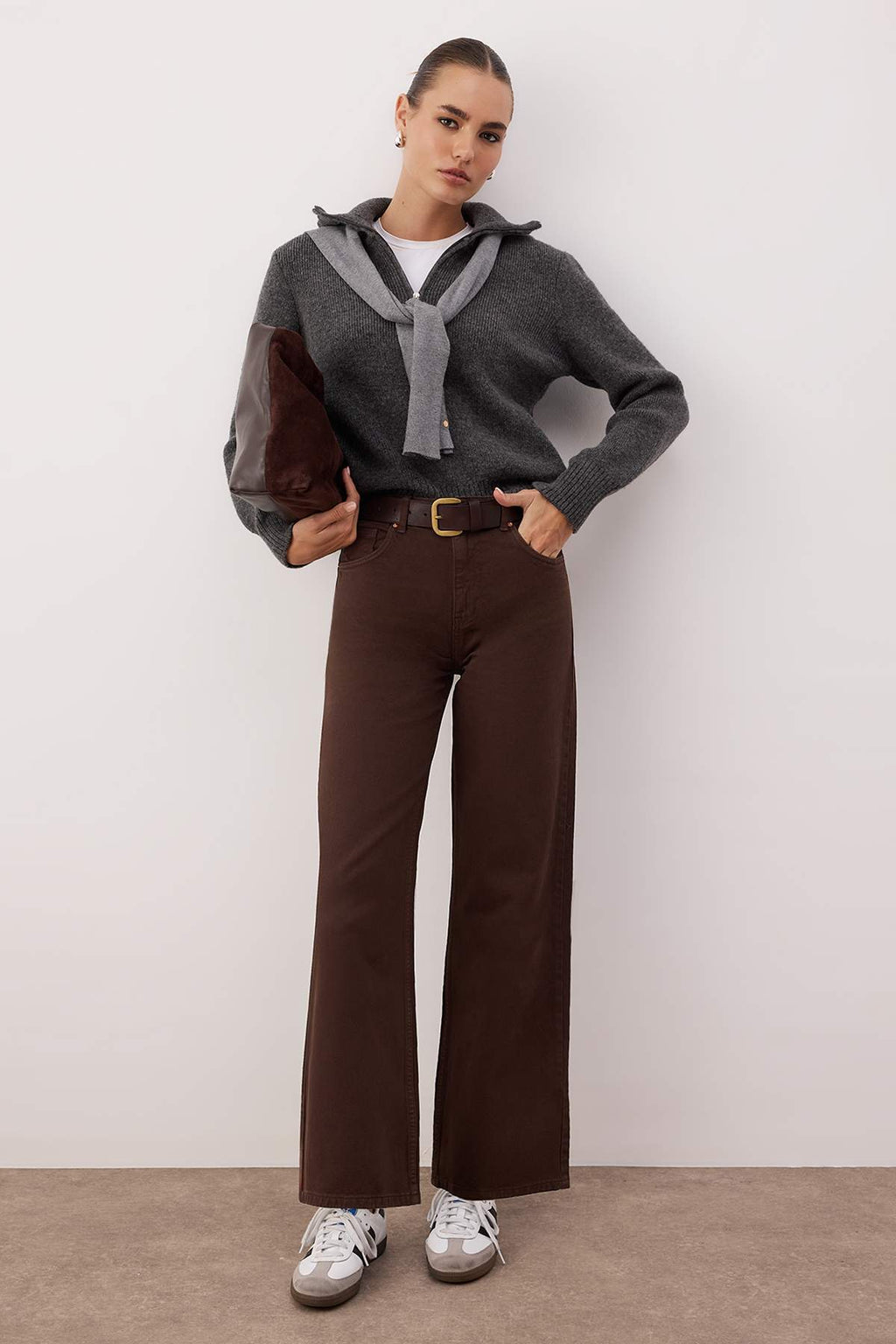 Trendyolmilla Vizon Yüksek Bel Bilek Boy Culotte %100 Pamuklu Jeans TWOAW26JE00190